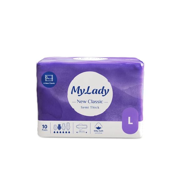 نوار بهداشتی مای لیدی نیوکلاسیک بنفش بزرگ 10 عددی - Image 2