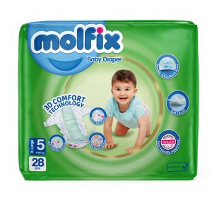 پوشک مولفیکس چسبی سایز 5 بسته 28 عددی