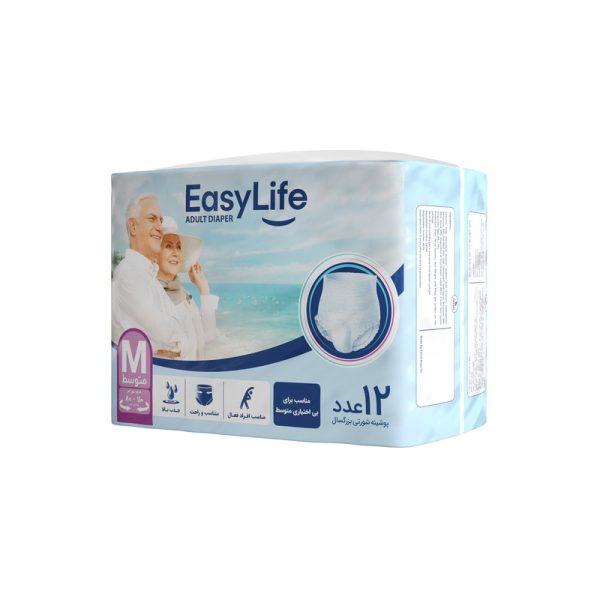 پوشینه شورتی بزرگسال ایزی لایف متوسط 12 عددی - Image 2