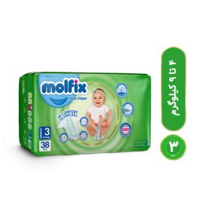پوشک مولفیکس چسبی سایز 3 بسته 38 عددی