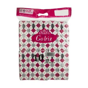 دستمال کاغذی گلریز 100 برگ بسته 10 عددی